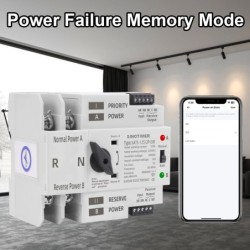 Comutator inteliget pentru PV WiFi eWeLink 2P 125A AC 230V ATS cu alimentare dublă, selector automat de transfer